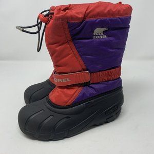 Sorel Kids Rain & Snow Boots - Red, Purple, and Black